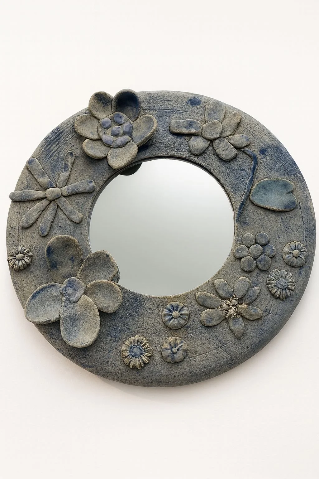 Miroir en céramique florale